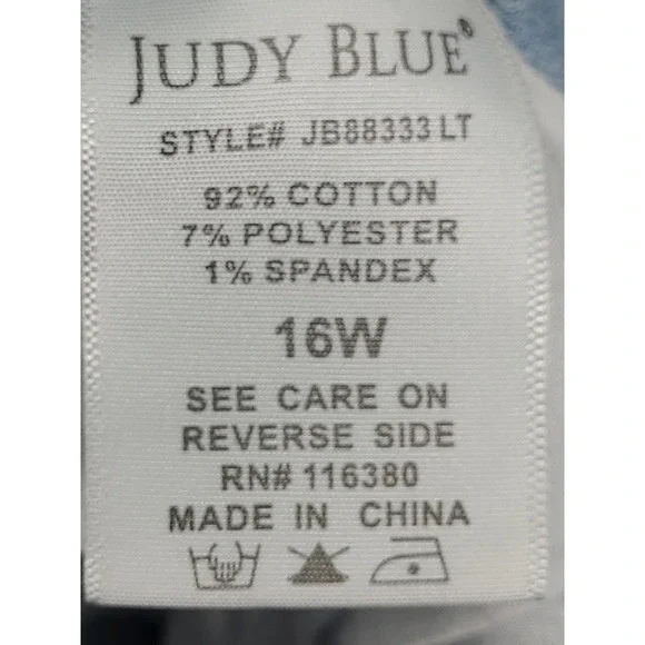 Judy Blue Jeans Womens 16W Blue Boyfriend Fit Distressed High Rise Stretch Rips - Picture 13 of 15